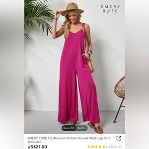 Emery Rose Tie Shoulder Jumpsuit